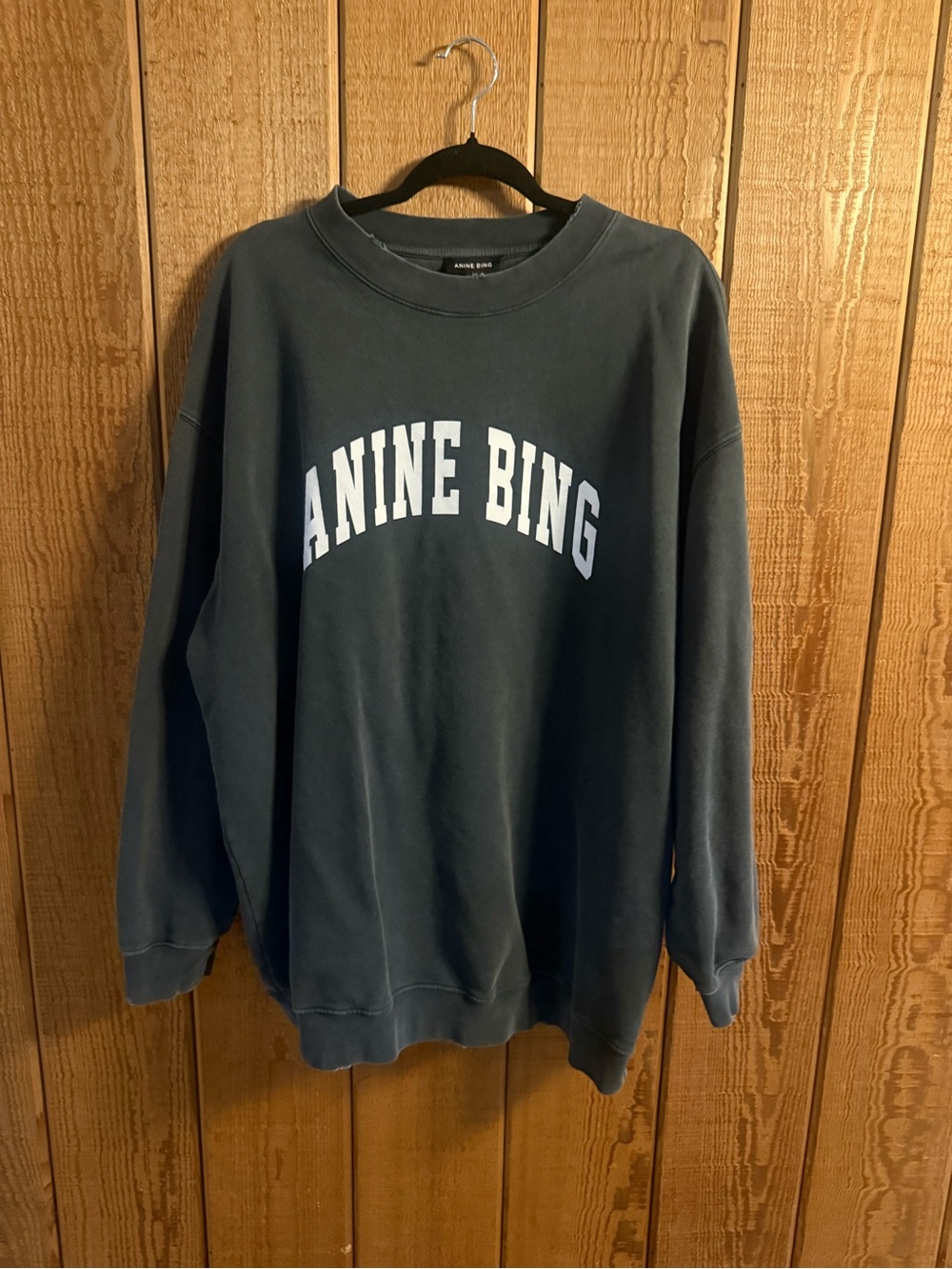 ANINE BING Tyler Sweatshirt Black with White Logo